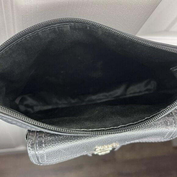 Coach Poppy Turnlock Crossbody Black Leather - Picture 5 of 12